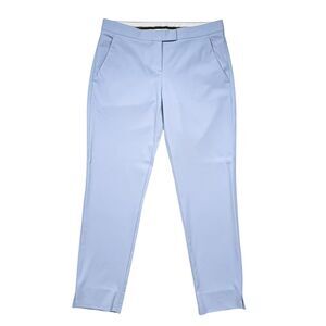 Theory Womens 10 Blue Wool Blend Straight Leg Dress Pants Office Career Chic